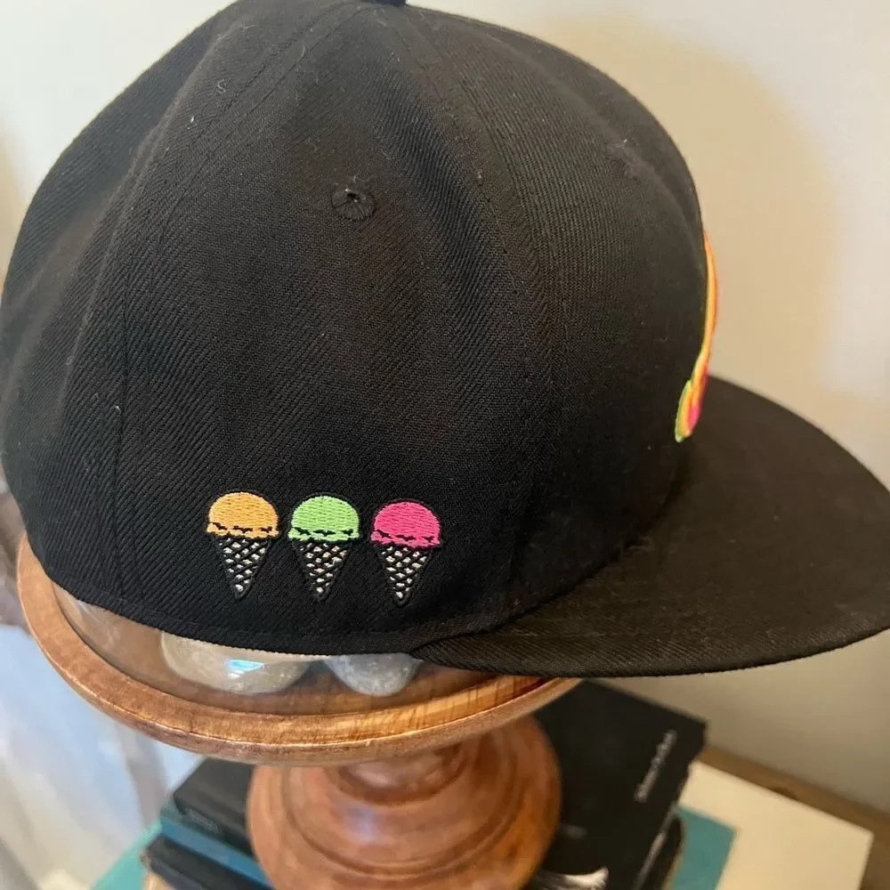 New Era Atlanta Braves Black Summer Sherbet 59FIFTY Fitted Hat ice cream cones